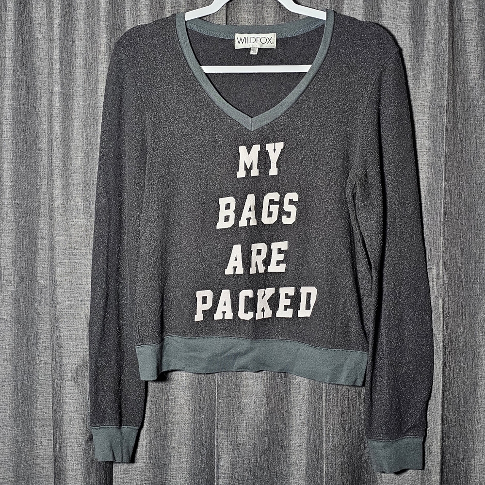 Wildfox My Bags Are Packed Sweatshirt Sz XS